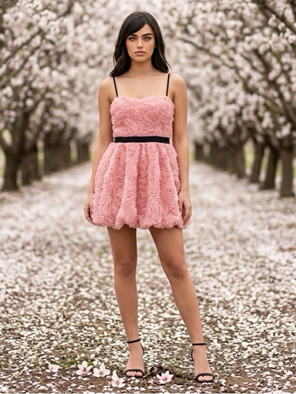 Zara Textured Pink Floral Mini Dress Women’s Medium
NWT